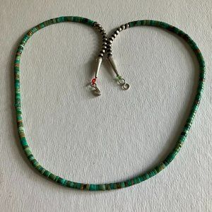 Dainty Vintage Native American Turquoise Heishi Necklace